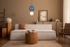 Ceramiczna designerska niebieska lampa wisząca Pieve Italux PND-95221-1L-BLU